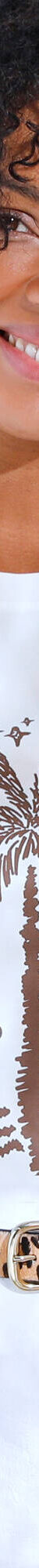 T-shirt manches courtes imprimé palmiers (écru / chocolat) T-shirt manches courtes imprimé palmiers (écru / chocolat)